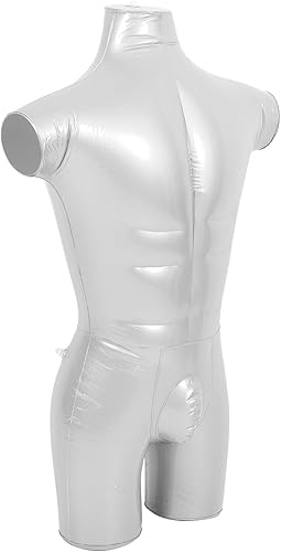 EXCEART Modelo de maniquíes inflables de PVC de plástico masculino superior medio cuerpo sin brazo superior camisa pantalla modelo hombres falso