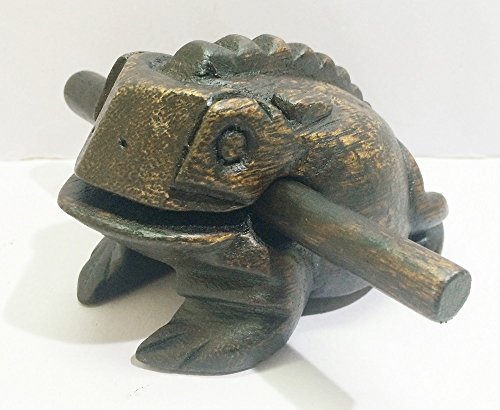 GIVEORBUY Thai Traditional Craft Wood Carving Frog Sound Percussion Instrument – Handcrafted Scratch Mechanism Figurine