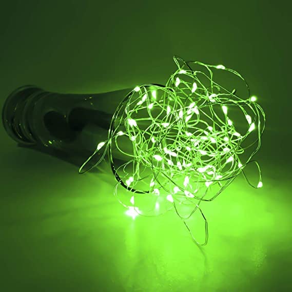 Image of Lexton Cork Light | Bottle Light | Copper String Light | Cork String Light | for Valentine's Day, Room decor, Birthdays, Party,Diwali | Green, Pack of 1