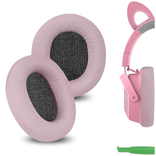 Geekria Comfort Mesh Fabric Replacement Ear Pads for Razer Kraken V4/ V4X/ V4Pro/ Kitty V2 Pro