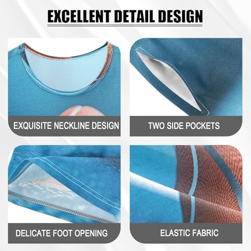 ALAZA Basketball Blue Pajamas Set Short Sleeve Cotton Sleepwear Summer Pjs 2 Piece 5-14Y4