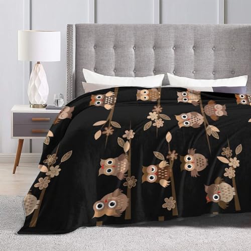 Couverture en micro-polaire cadeau idéal et léger imprimé hiboux - 5