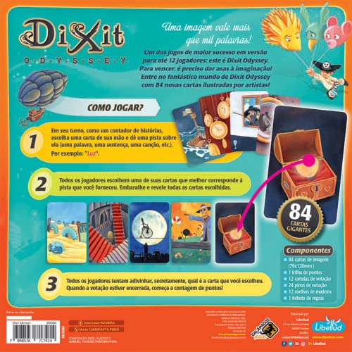 Galápagos, Dixit: Odyssey, Jogo de Tabuleiro para Amigos, 3 a 12 jogadores, 30 minutos por partida