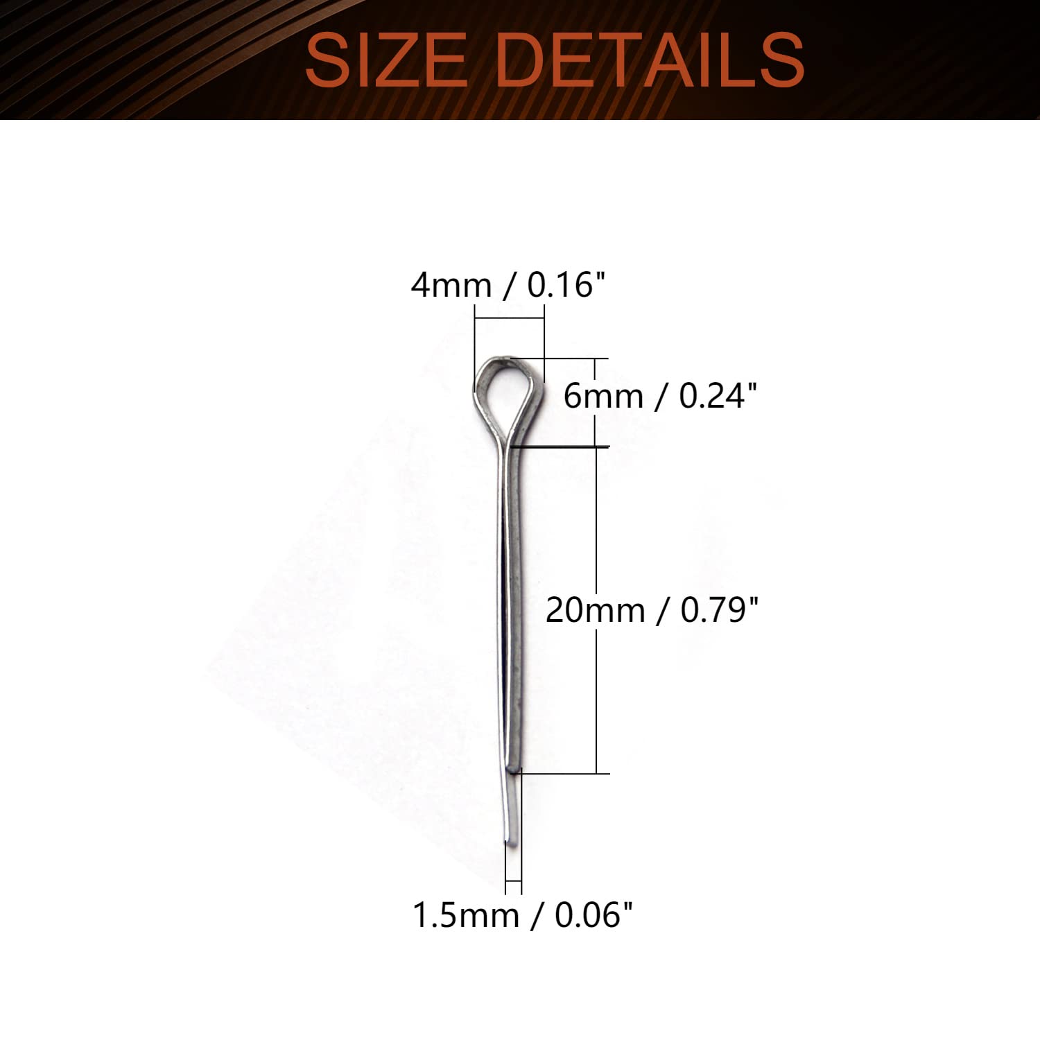 200 Coppiglie In Acciaio Carbonio - Lunghezza 20mm | Per Fissaggi Sicuri