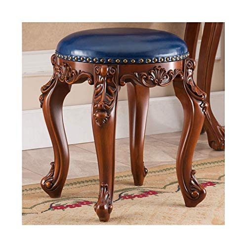 Tabouret de chambre à coucher rond bleu style américain chic - 4