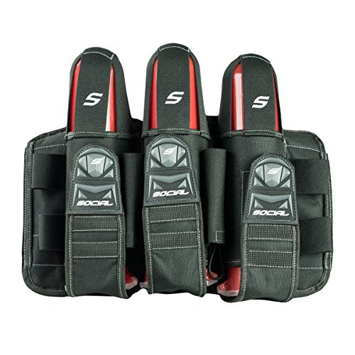 Social Paintball Grit Pod Pack Harness, Stealth Black, 3+6 Pod Holders