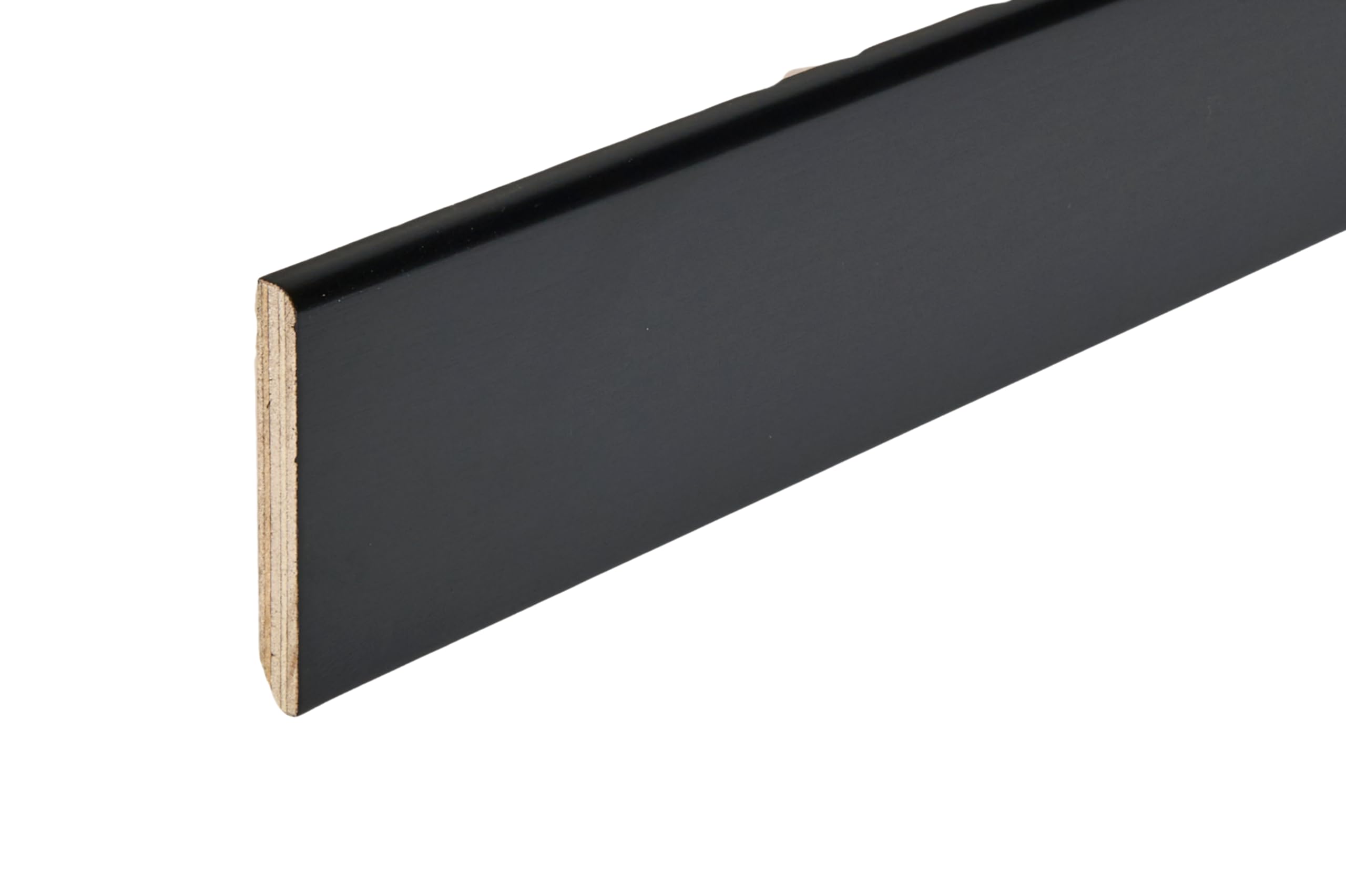 Hobby Legno - Battiscopa Rivestito In Legno Di Tanganicalaccato Nero mm. 75X10X2400 Nr. 2 pezzi totale metri 4,80.