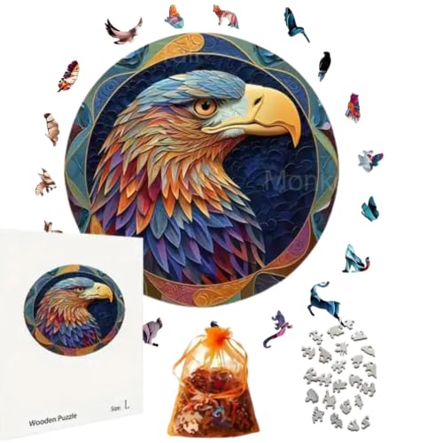Image of MONKEYTAIL Large Wooden Jigsaw Puzzle for Adults & Teens, VEAG | Laser-Cut Pieces, 3D Puzzle Box as Birthday Gift for Boys & Girls - Brain Teaser, Home Decor & Family Game