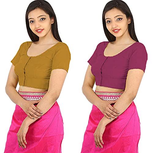 Image of Namita Women's Rubia Cotton Solid Half Sleeve Blouse