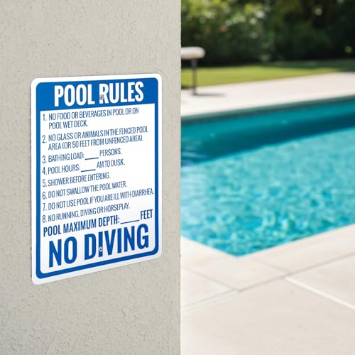 Cartel de Reglas para Piscina No Zambullirse 24 x 30 pulgadas miniatura 6