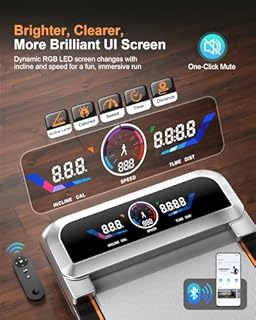 Walking Pad Treadmill with 15% 12-Level Auto Incline, 450 lbs Capacity RGB UI Screen, 3 in 1 Under Desk Treadmill, Bluetooth Speaker, 3.5HP Quiet Portable Treadmills for Home Hiking, APP & Remote