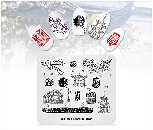 Miniatura 5 de KADS Placa de estampado de uñas estilo chino Plantilla de flores de diseño de imágenes para decoración de uñas y arte de uñas DIY (FL042)