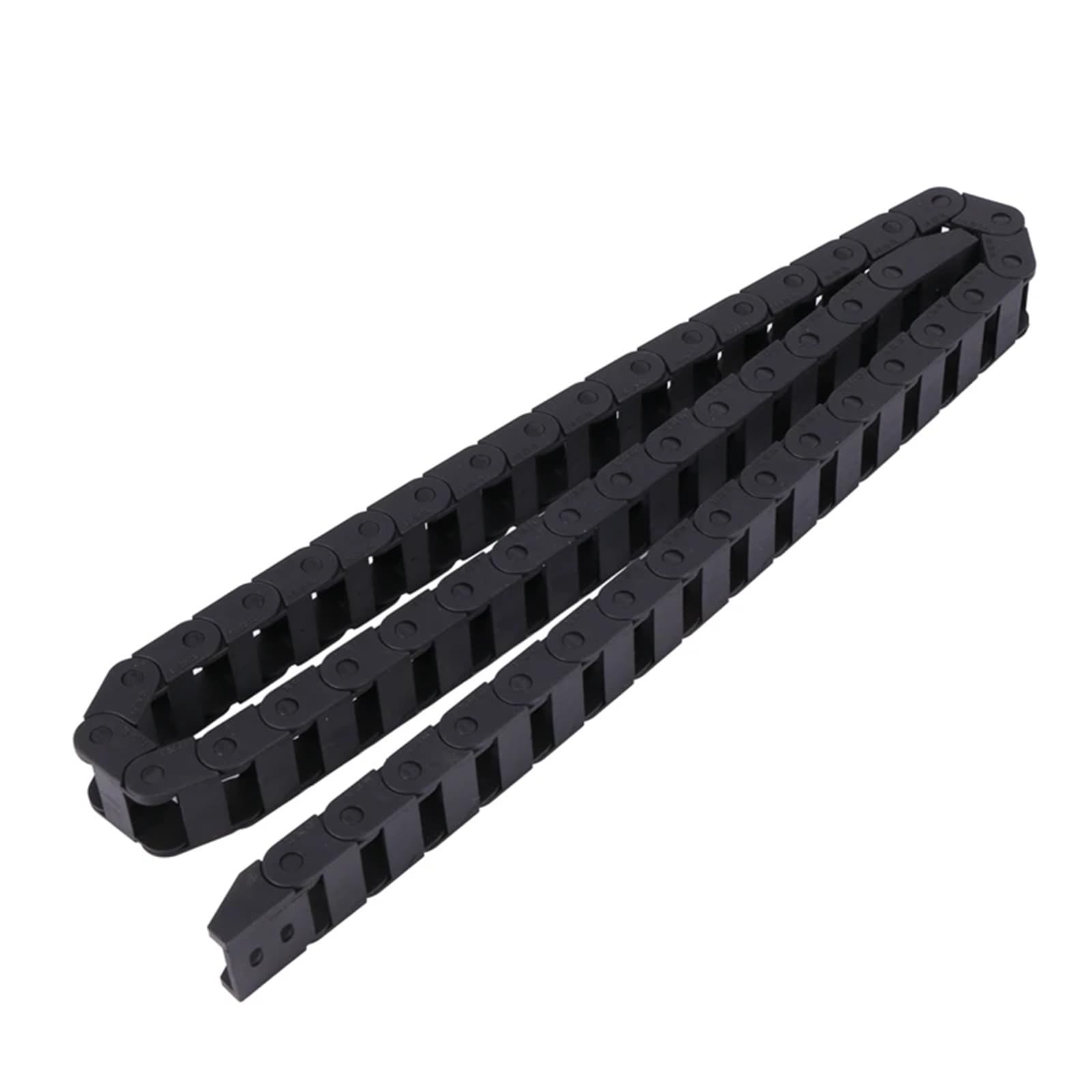Cadena de arrastre de cable de 10 x 20 mm y 1 m, abierta por ambos lados, de plástico, con estrella de arrastre