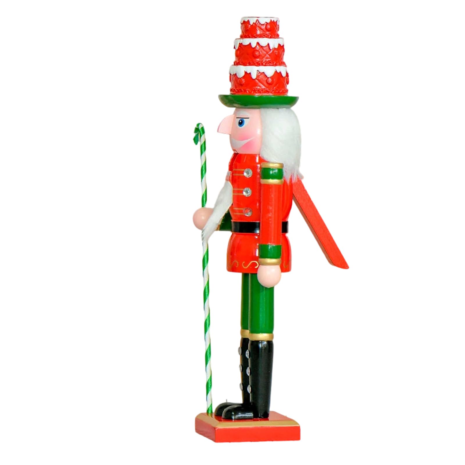 And Red Nutcrackers Figurine 38CM Tall Handcrafted Wooden Christmas Ornament for Mantels Shelf Decoration Christmas Nutcrackers Soldier