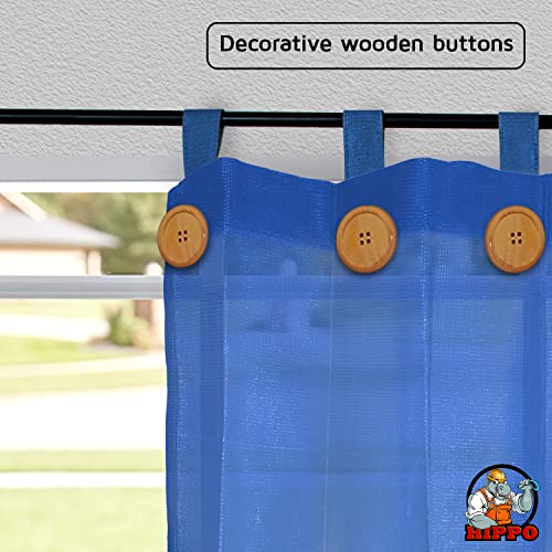Image of HIPPO 180 GSM HDPE Outdoor Loop Curtain for Balcony & Patio Sun Blocking, UV Protection & Light-Filtering Curtains (Electric-Blue, 3FTX9FT, 1PC)