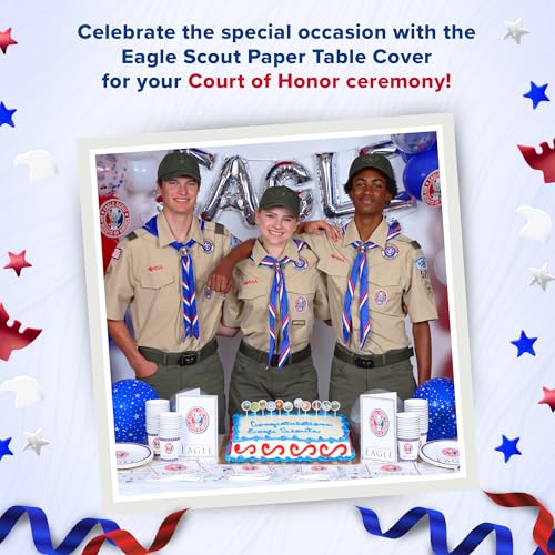 Image of Boy Scouts of America Eagle Scout Stars Table Cover 108 inch x 54 inch