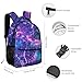 KAFFUL Blue Purple Galaxy Backpack Kids Space Universe Galaxy Backpack for Boys and Girls, Starry Stars Nebula Backpack for Elementary Kids, Children Travel Laptop Backpack, 16.5 Inch