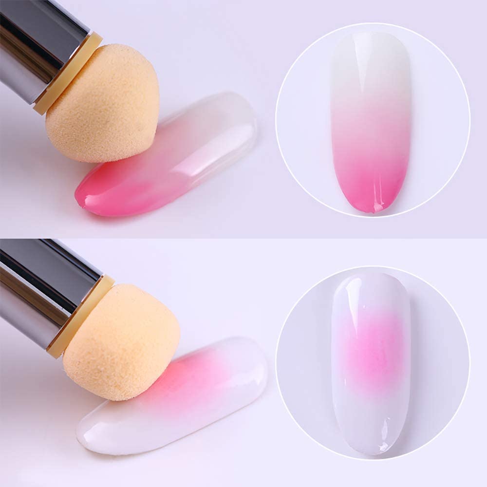 RED SQUARE Nail Gradient Sponge Pen Nail Art Tool Dual Head Brush Picking Dotting Pen with 4 Replacement Heads Acrylic Manicure DIY Tools 2