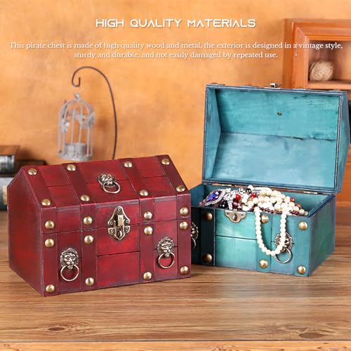 Boîte en bois vintage pour rangement de bijoux et secrets