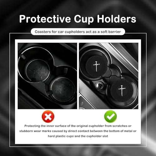 4PCS Portavasos para Auto con Diseño de Cruz Cristiana miniatura 3