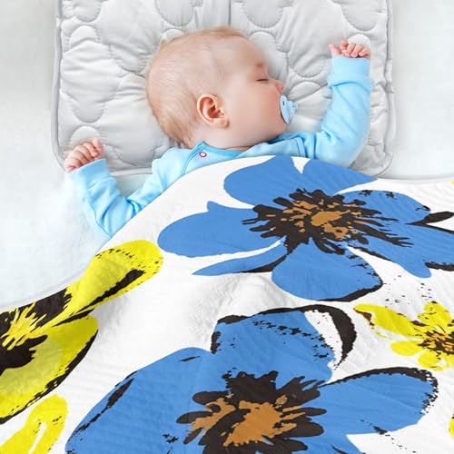 Burbuja Abstract Flowers Baby Blanket for Boys Girls, Nursery Soft Warm Swaddling Receiving Baby Blankets, 30x40 in Toddler Blanket4