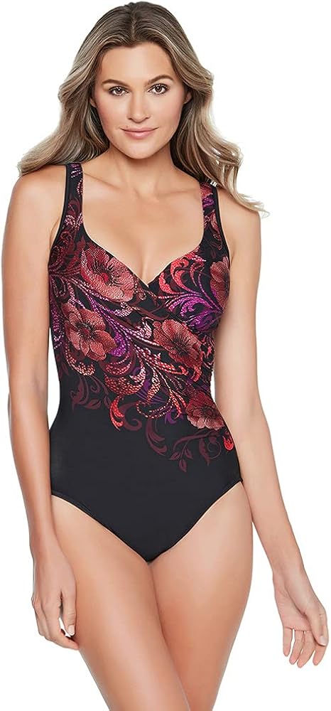 Miraclesuit Women's Swimwear It's a Wrap Tummy Control Underwire Bra One Piece Swimsuit