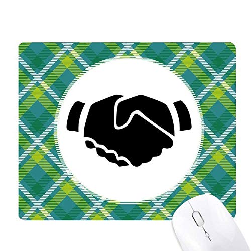 Tapis de souris lignes vertes Shake Hands en textile premium et finitions soignées