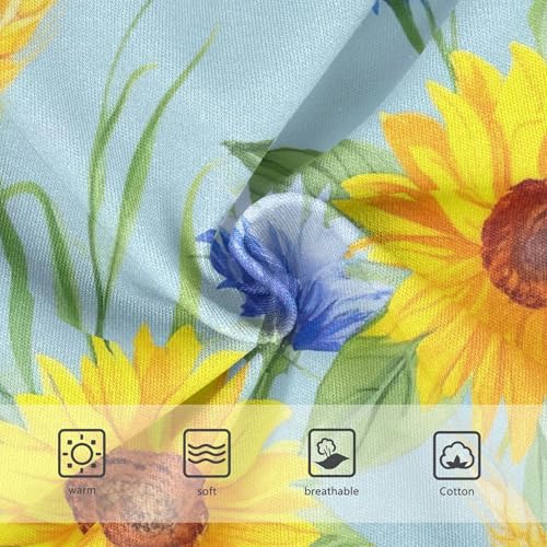 Cotton Girls Underwear Toddlers Bright Sunflowers Blue Floral Little Girl Panties Fun Print Briefs Kids Undies 2t3