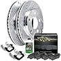 Hart Brakes Front Brakes and Rotors Kit |Front Brake Pads| Brake Rotors and Pads| Ceramic Brake Pads and Rotors |fits 1997-2004 Ford F-150, F-150 Heritage, F-250, F-250 HD