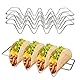 ZPSNDP 3 Pcs Taco Halter, 26 * 7.5 CM W-Förmig Taco Schalen, 304 Rostfreier Stahl Hot Dog Halter, Taco Shells Rolle für Küchengeräte, Burrito-Halter für Tacos, Barbecue, Burrito (3)