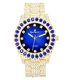 Charles Raymond Bling-ed Out Round Metal Mens Color on Blast Silver Tone Watch with Diamond Time Ind