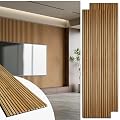 Art3d 2 Pack 94.5 x 24 inch Wood Slat Acoustic Panels for Wall & Ceiling - 31 sq.ft 3D Fluted Sound Absorbing Panel with Wood Finish, Teak