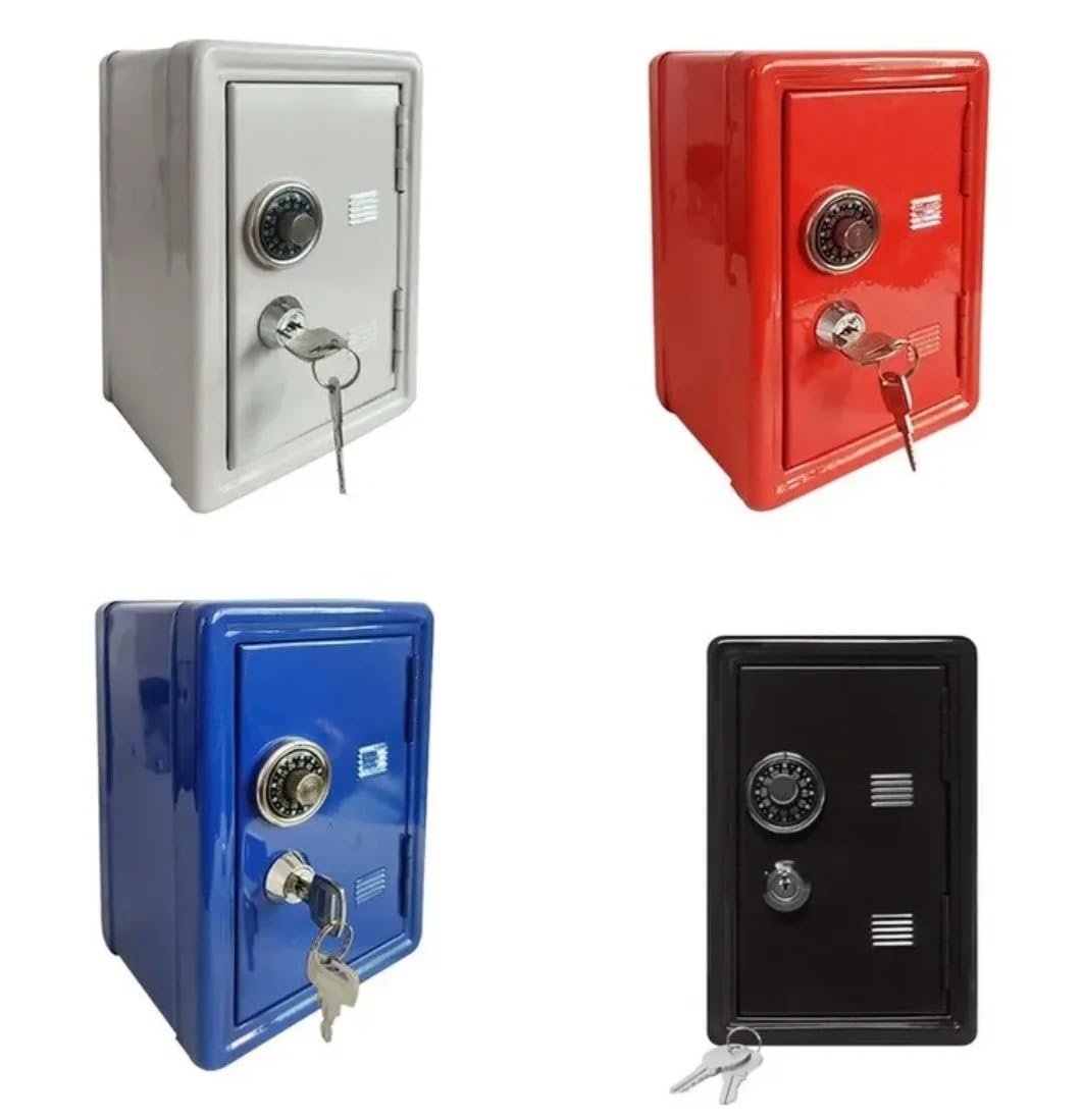 Kasetka ognioodporna Skrzynka Ubezpieczeniowa Do Domu Pionowa Mini Metalowa Sejfowa, Sejf Samochodowy, Szafka Na Klucze, Dekoracja Biurka, Skarbonka Sejfy meblowe(Black)