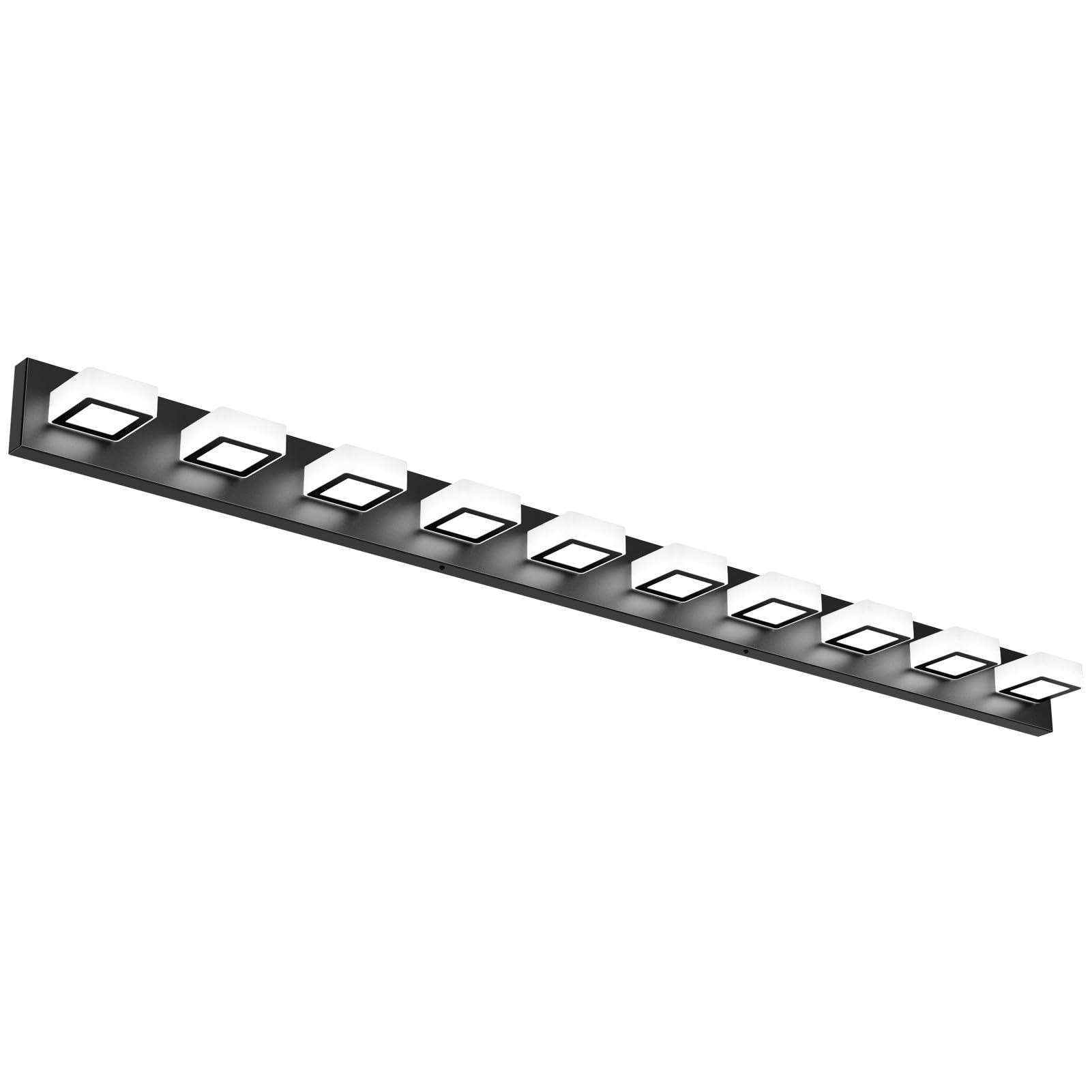 Photo 1 of Ralbay 66inch Matte Black Bathroom Vanity Lights Metal Acrylic LED Modern Black Bathroom Wall Lighting Fixtures
