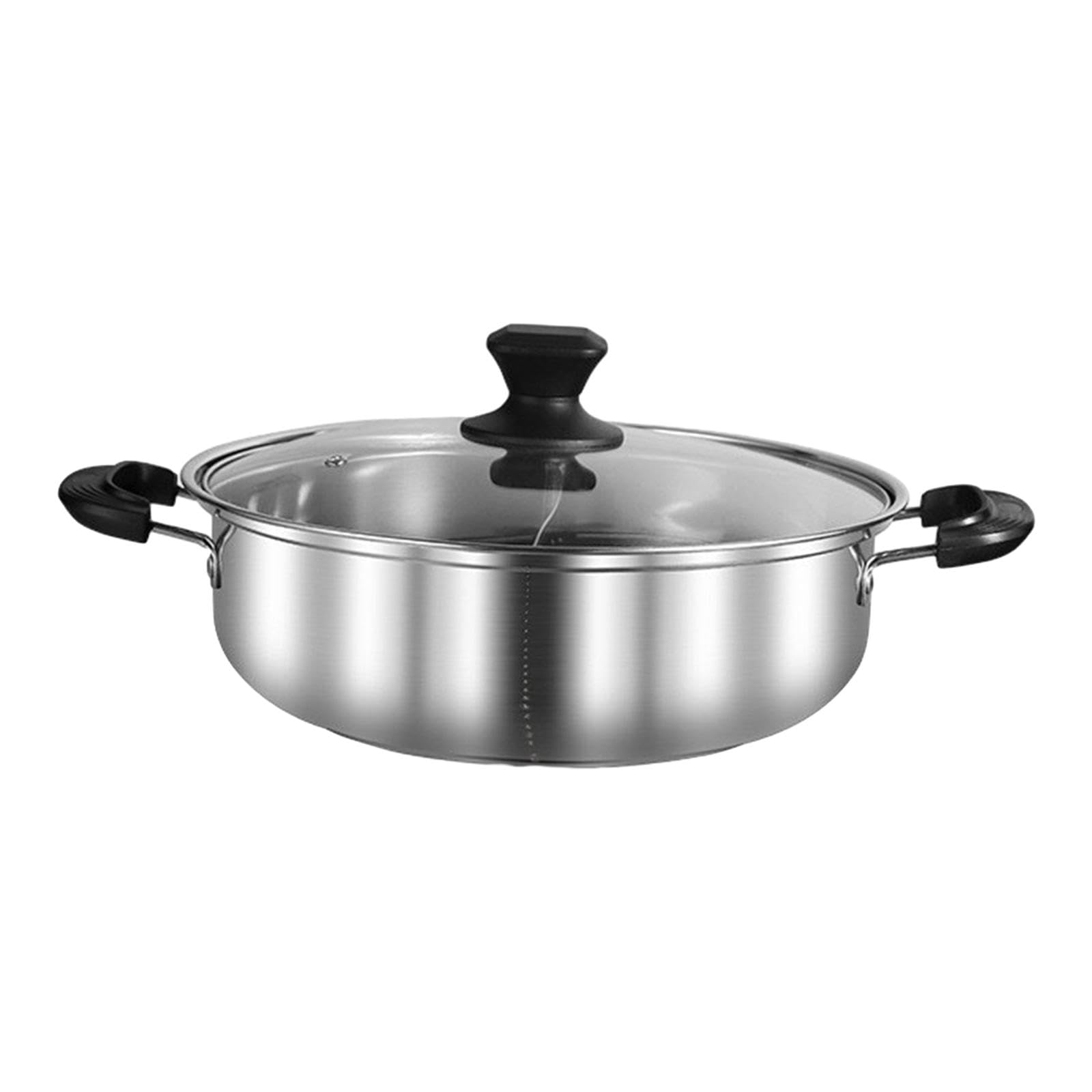 CALANDIS Pot with Divider Durable Two Flavor Soup Pot for Friend Party 28cm-image-33