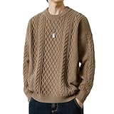 [Topsky] セーター メンズ 冬服 メンズ ニット クルーネック 冬 トップス カジュアル 大きいサイズ 長袖 暖かい 厚手 無地 ケーブル編み カジュアル ビジネス 丸首 セーター 防寒着