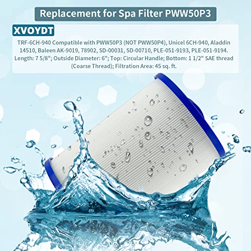 Filtre pour Spa contre l'eau trouble Solution compatible Unicel 6CH-940 Lot de 2