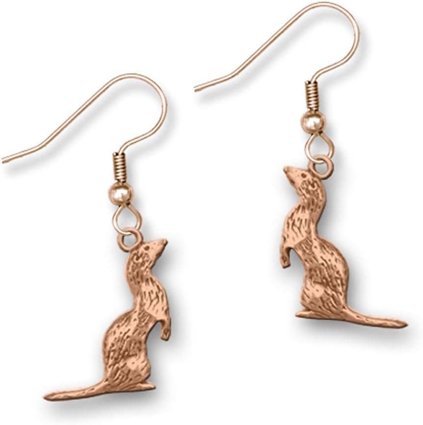 Bronze Ferret Earrings Made in America by The Magic Zoo