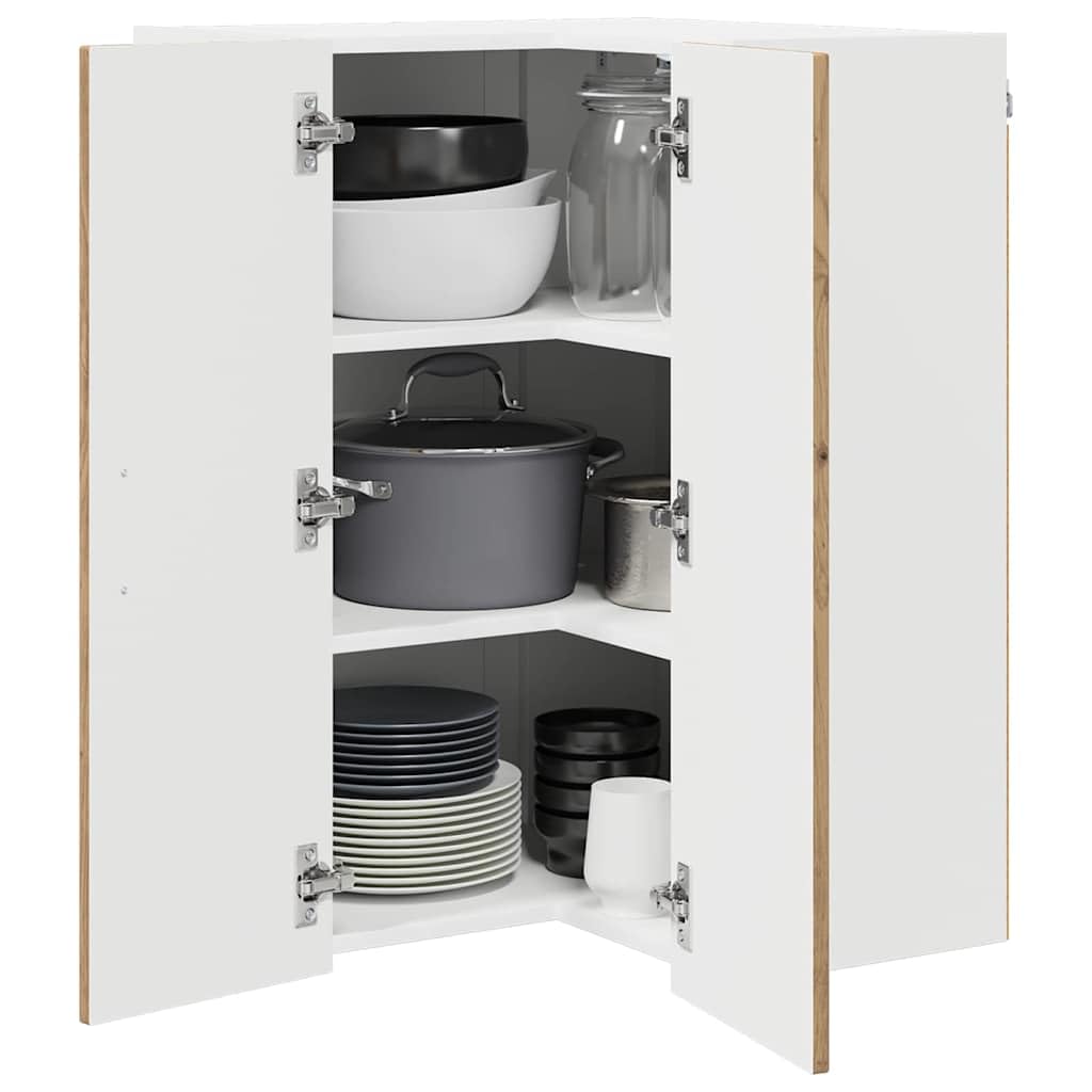 vidaXL Wall Corner Cabinet LUCCA Artisan Oak 57 x 57 x 80 cm