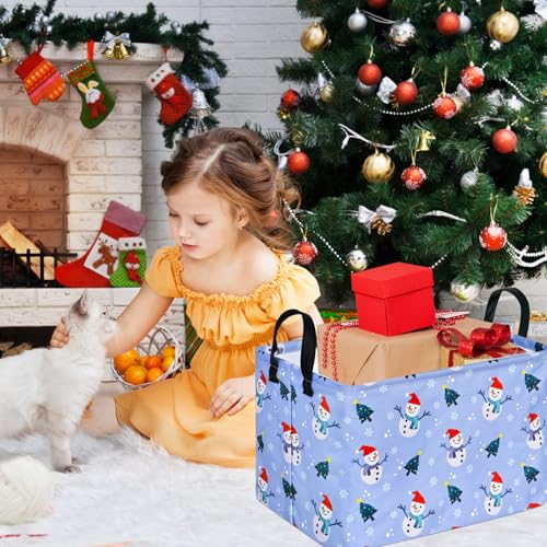Image of Rectangle Christmas Storage Basket Clothes Shelf Basket Laundry Hamper with Handles,Storage Box and Bins Gift Basket