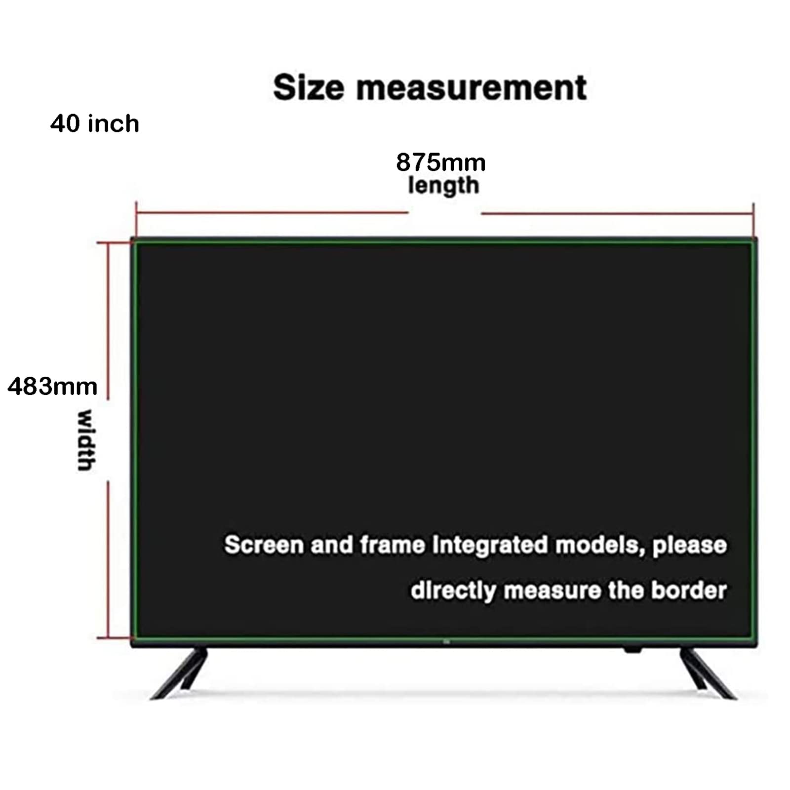 Tv 40-47 Zoll Bildschirmschutz, Mattierte Blendschutzfolie, Anti-blaulicht, Geeignet Für LCD-monitore, Fernseher, Pcs,40inch(875x483mm)