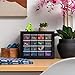 IRIS USA Small Plastic Drawer Organizer, 16-Drawer, Stackable Teacher Toolbox Crayon Small Parts Bead Building Bricks Screw Garage Desk Storage Cabinet, Drink and Water Flavor Packet Organizer, Black
