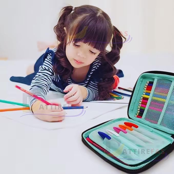 Image of Canvas 7D Dragon Dinosaur Animal Pen Pencil Case with Multi Compartments, Compass Box Pouch for Kids, School Students Stationery Items Geometry Box Cosmetic Zip Pouches Bag (Multicolor)