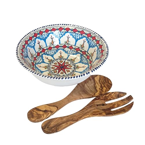 Set di posate per insalata personalizzate, in legno d'ulivo
