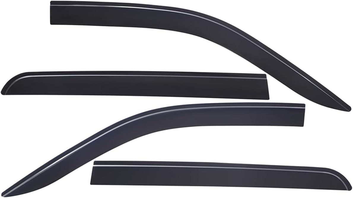 Lightronic Outside-Mount Low-Profile Auto Vent Window Visors, Fits 2009-2018 Dodge Ram 1500 Crew Cab, 2010-2026 Ram 2500 & 3500 Crew Cab/Mega Cab, 2019-2024 Ram 1500 Classic Crew Cab, Smoke, 4-Pcs