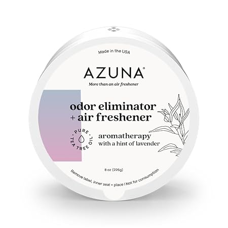 AZUNA Large Room All Natural Air Purifier Gel, Plant-based with Tea Tree Oil for Mold, Mildew, Pollutants, Bacteria, Pet and Smoke Odor, Aromatherapy