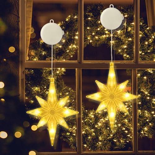 Weihnachtsstern Fenster LED 21 CNMTCCO 2 Stück LED Sterne Weihnachtsbeleuchtung,LED Sterne...