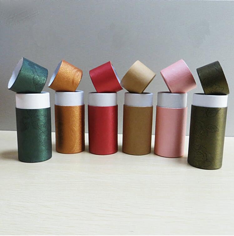 Runde Geschenkbox aus Karton für kosmetische Flaschen mit ätherischen Ölen, Lippenstift-Parfüm-Verpackung, Kraftpapier-Röhrenboxen, 10/20/30 ml, dunkelgrün, 20 Stück, 13,4 x 5,8 cm, 100 ml