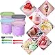 4 Stück Creami Behälter für Die Ninja Creami, 16oz Behälter für Ninja Creami-Eismaschine, Creami Becher mit 5 Löffel Eisbehälter für Speiseeis, Eismaschine Creami Zubehör für NC299, NC300, NC301 Serie