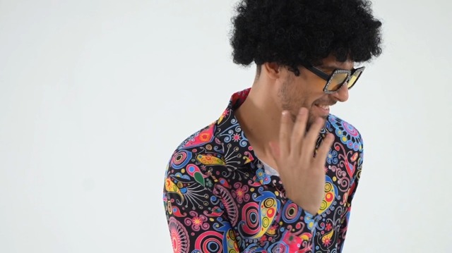 Ginkago Jaren 70 discokostuumset, hippie herenoutfit met glitterbroek